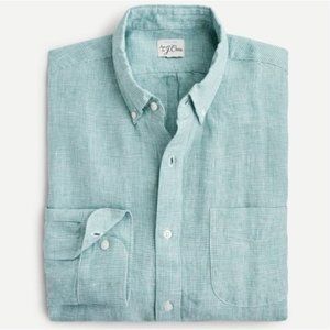 J. Crew Baird McNutt Irish Linen Button Down Shirt Slim Fit